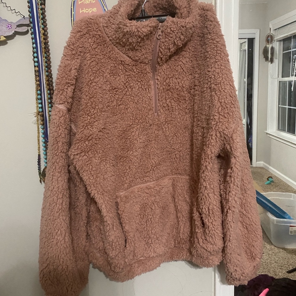 Whisper Rose Pink Sherpa Pullover